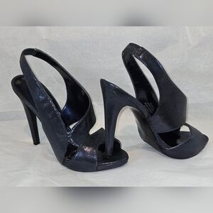 Nine West Navy High Heel Slingback Sandals